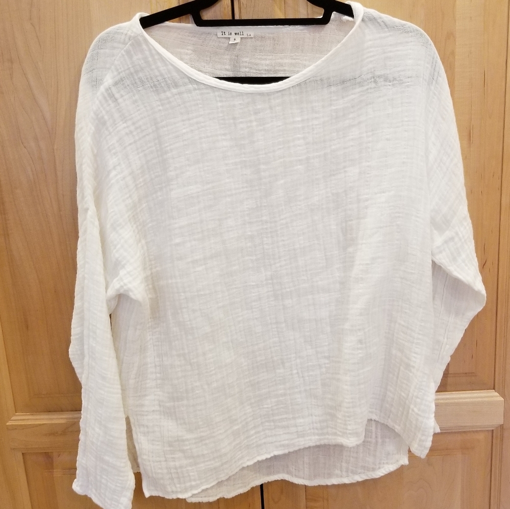Anthropologie It Is Well Mock Neck Top S NWOT